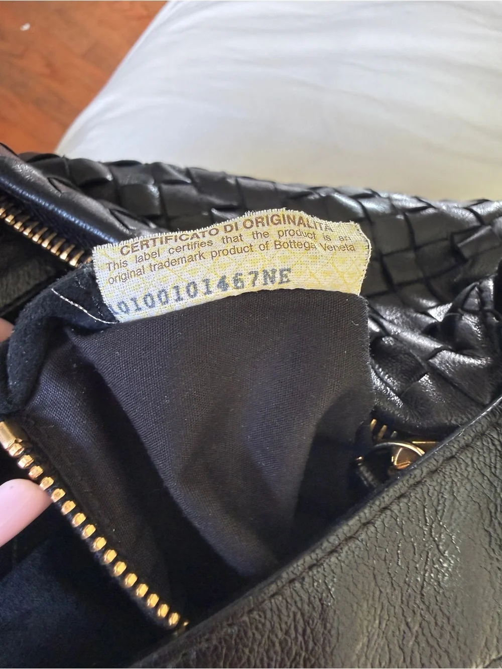 Bottega Veneta Black Woven Leather Hobo Bag